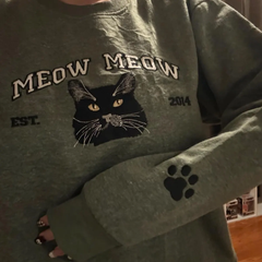 Custom Embroidered Pet Crewneck Sweatshirt,Personalized Pet Face Sweatshirt from Your Photo,Varsity Sweatshirt,Gifts for Dog Lover