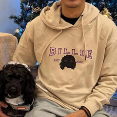 Custom Embroidered Pet Crewneck Sweatshirt,Personalized Pet Face Sweatshirt from Your Photo,Varsity Sweatshirt,Gifts for Dog Lover