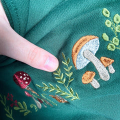 Mushrooms Embroidered Sweatshirt | Mushrooms Embroidered T-shirt | Mushrooms Embroidered Hoodie | Mushrooms Sweater | Crew Neck Sweatshirt